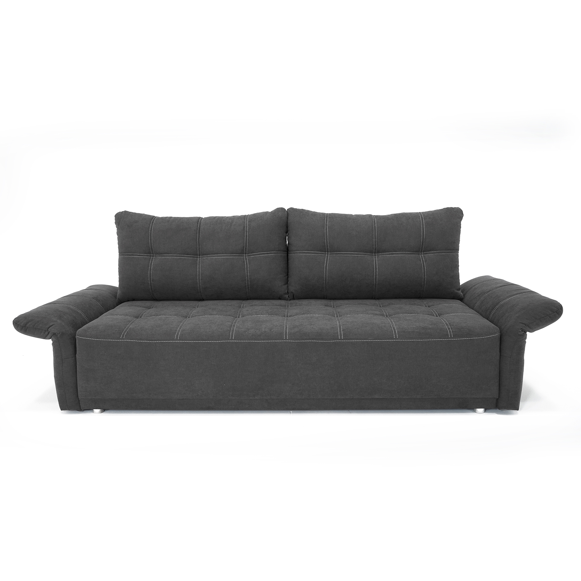 Schlafsofa - dunkelbraun - regulierbare Armlehnen