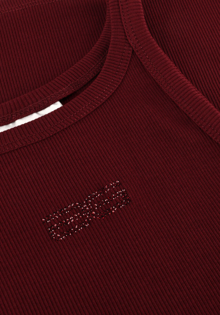 bordeaux gestuz top gzdrew rhinstone logo tank