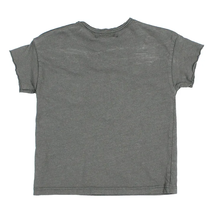 Búho T-shirt Poche Lin Bébé | Gris anthracite