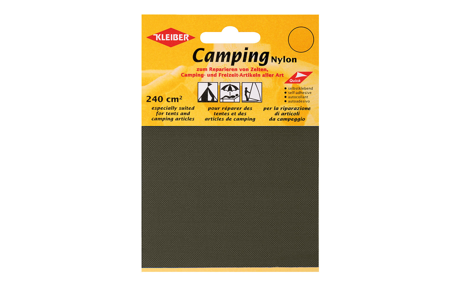 Kleiber Camping Nylon Reparaturflicken Khaki (2 Stück)