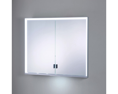 KEUCO Royal Lumos spiegelkast, 100 x 16,5 x 73,5 cm, zilver, 2-deurs, LED, IP24, inbouw, 723