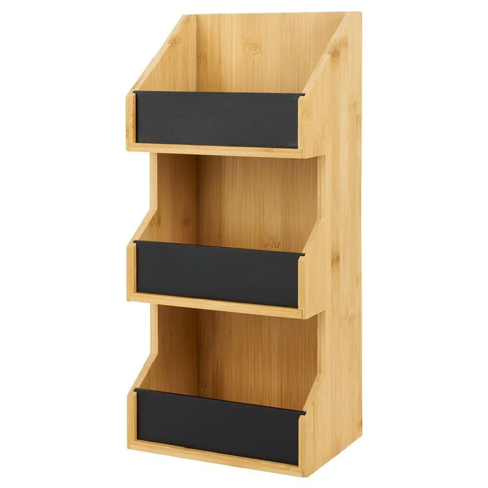 Étagère 3 niveaux bambou naturel 40x18xH13cm