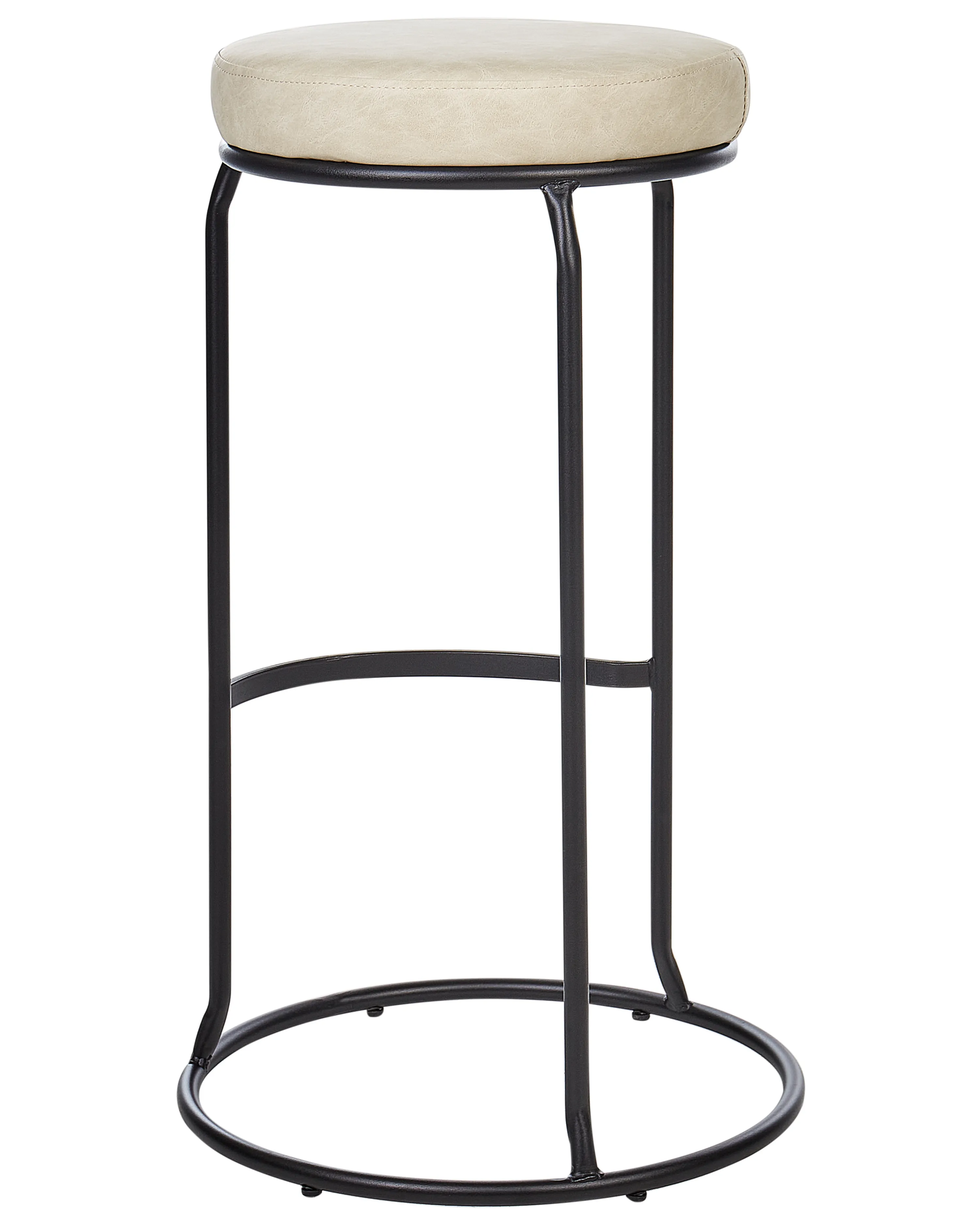 Set van 2 barkrukken MILROY Kunstleer Lichtbeige