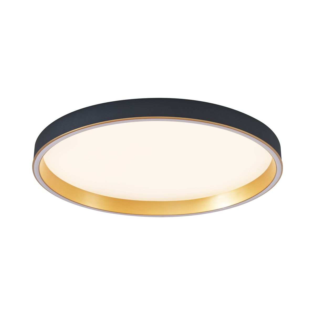 Design plafondlamp zwart met goud 60cm incl. LED 3-way switch - Ingo