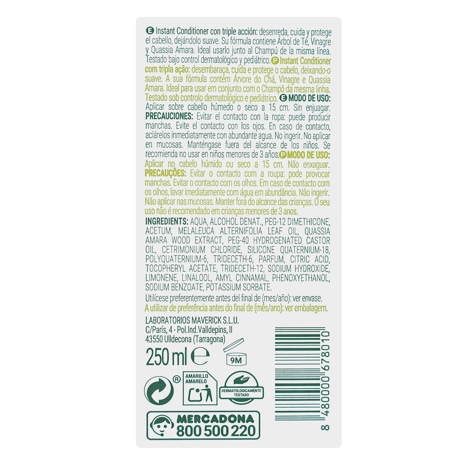 Après-shampoing instantané Protect Triple Action Deliplus préventif et sans rinçage