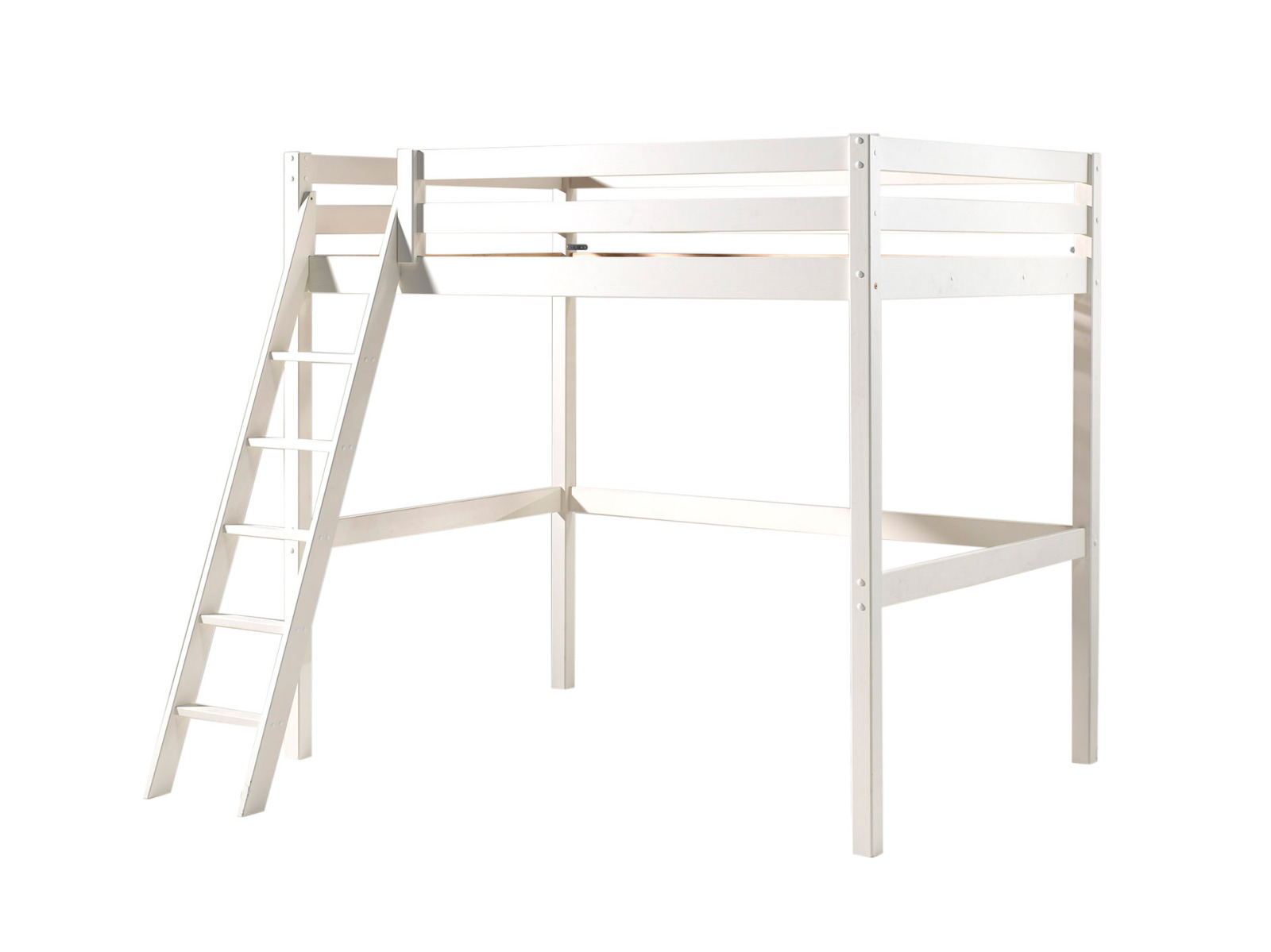 Hochbett PINO - weiß Kiefer massiv - 190 cm hoch - 140x200 cm