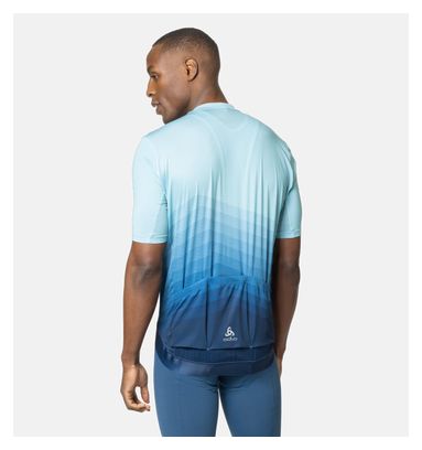 Maillot Manches Courtes Zippé Odlo Zeroweight Turquoise / Bleu