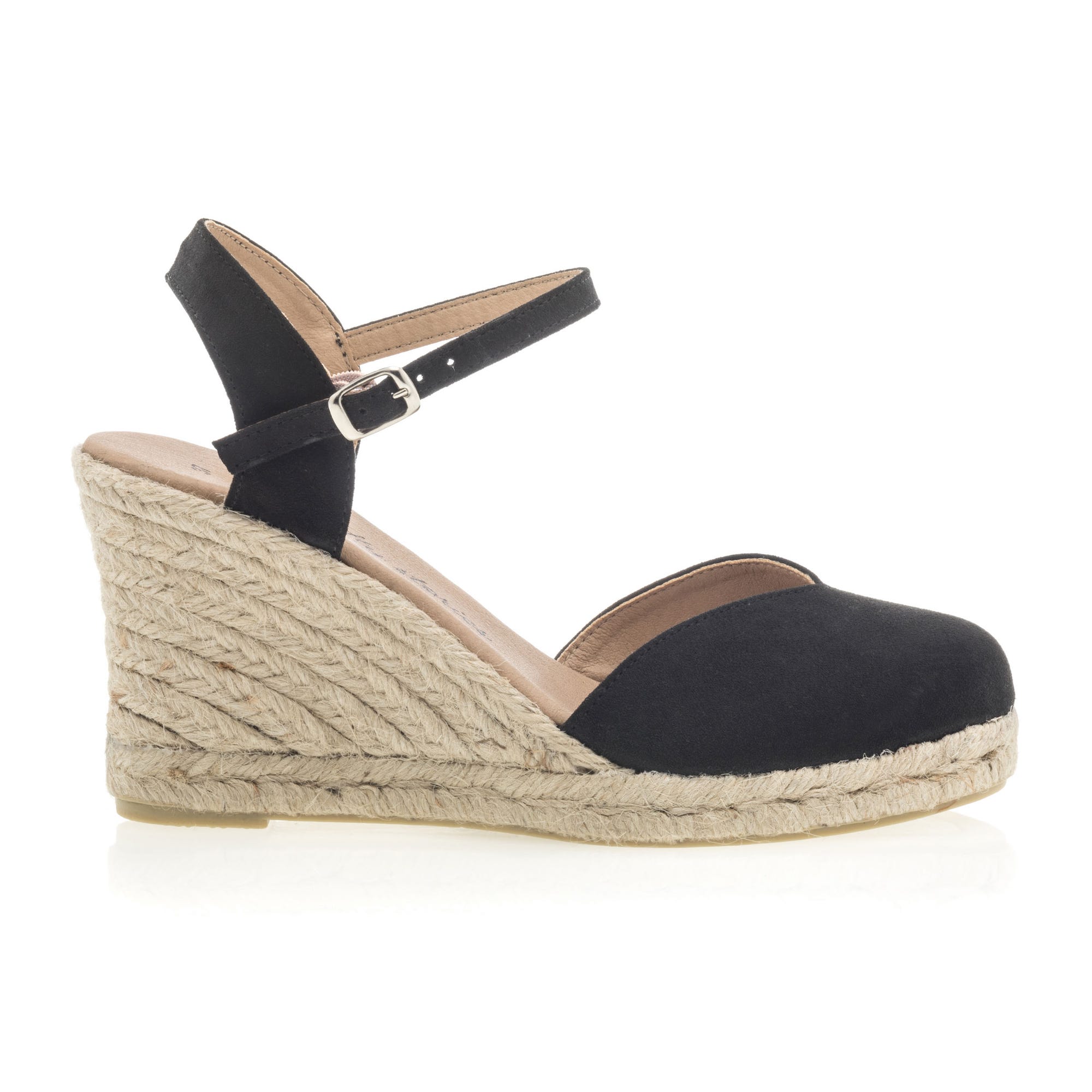 Espadrilles à talon compensé Femme noir