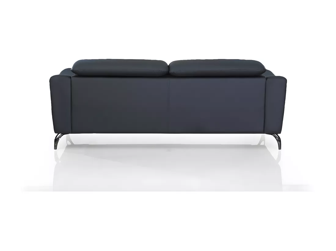 Canapé en cuir 2 places KRYS Noir - Angle Droit