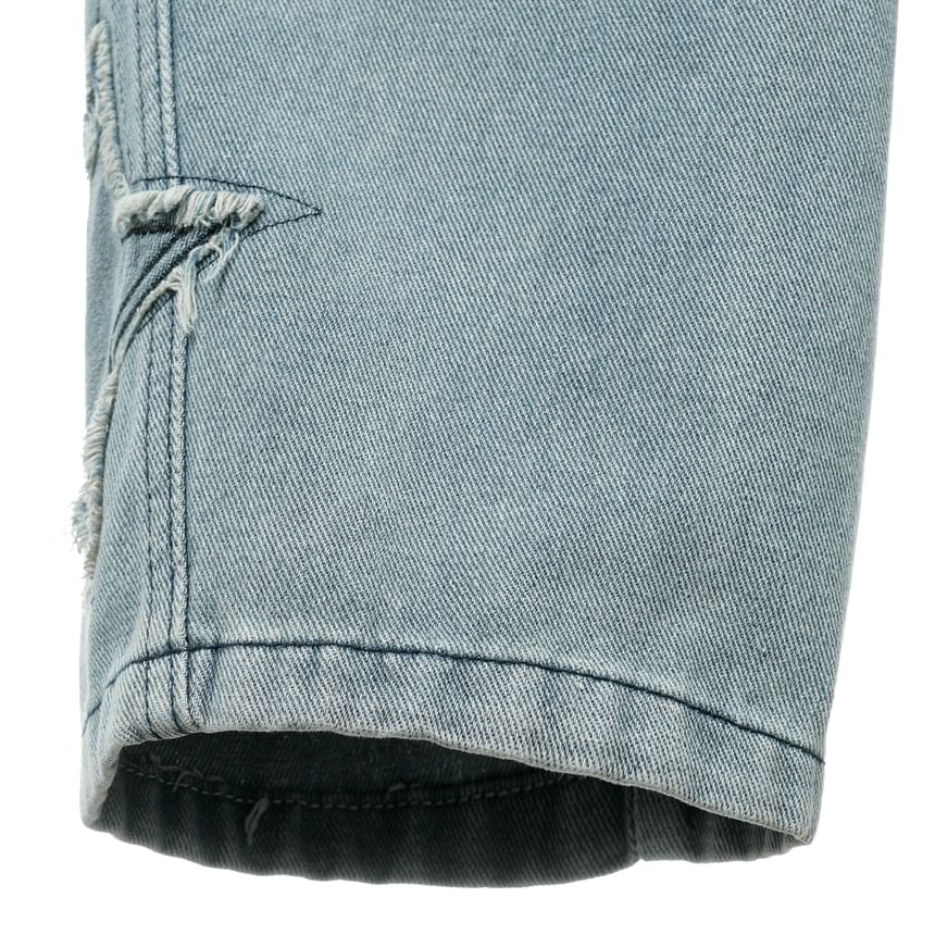 Whyessa - Rechte jeans met geborduurde sterren