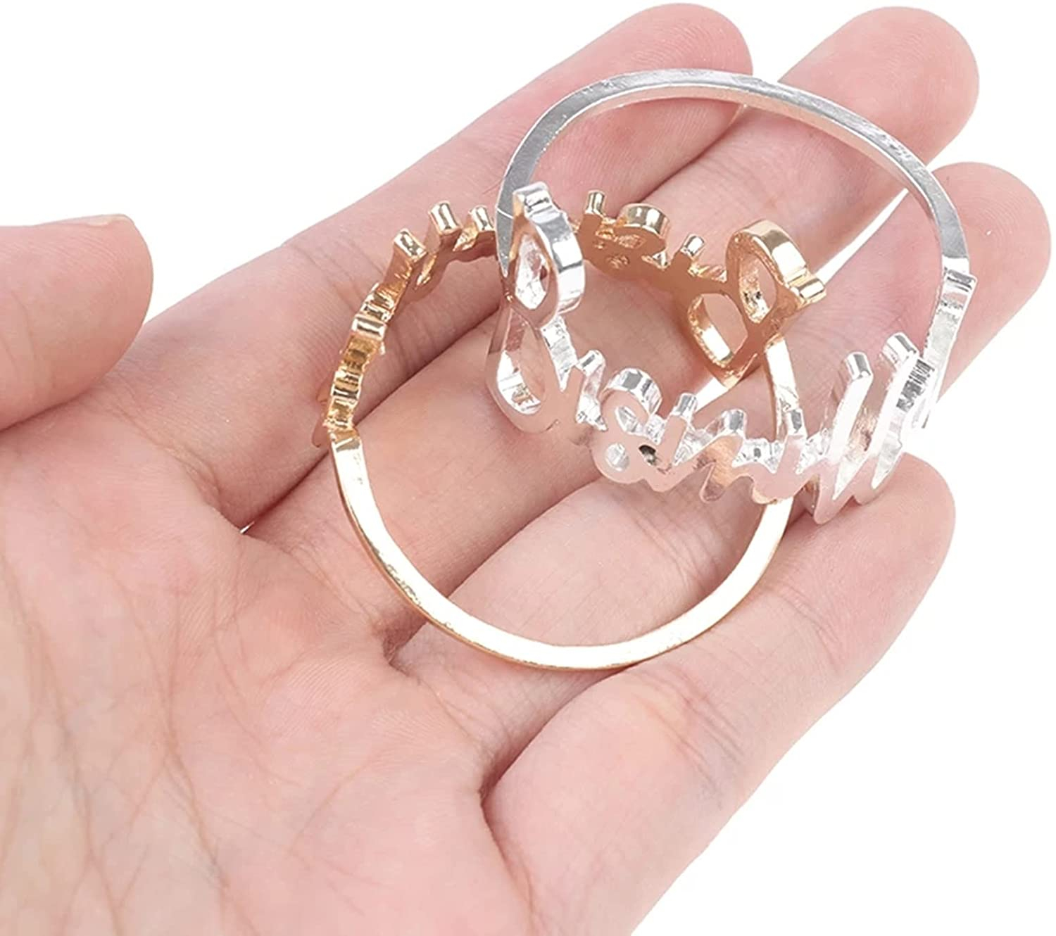 (6er Set) Ø4cm Metall Serviettenring Ramadan Tischdeko Eid Mubarak Tuchhalterung - Bismillah / Silber