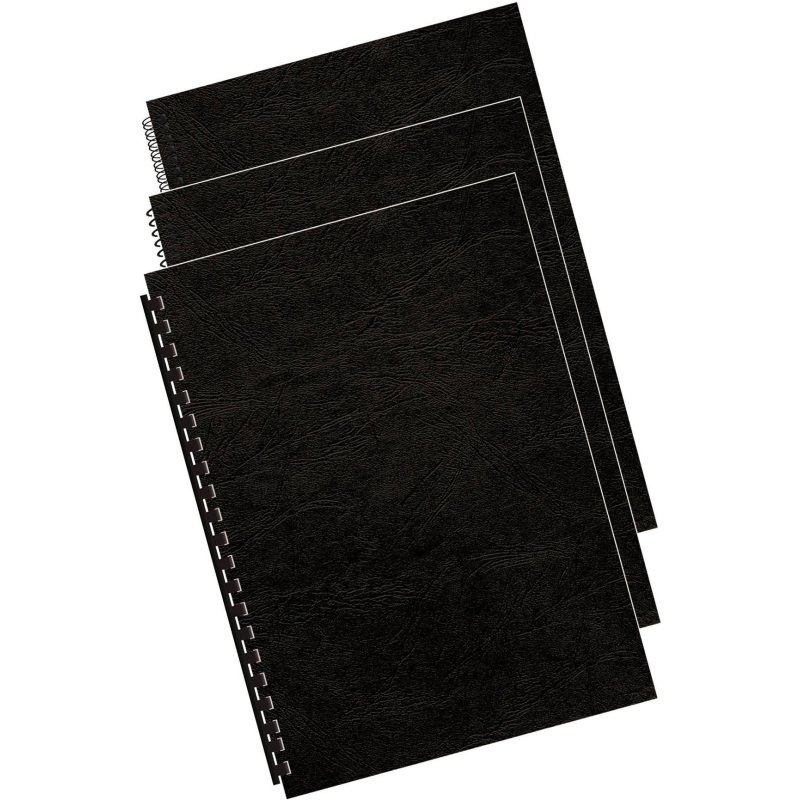 Couverture de reliure Fellowes Delta grain cuir 250 g A4 noir - Boîte de 25