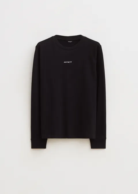 T-shirt met lange mouwen zwart (ZWART)