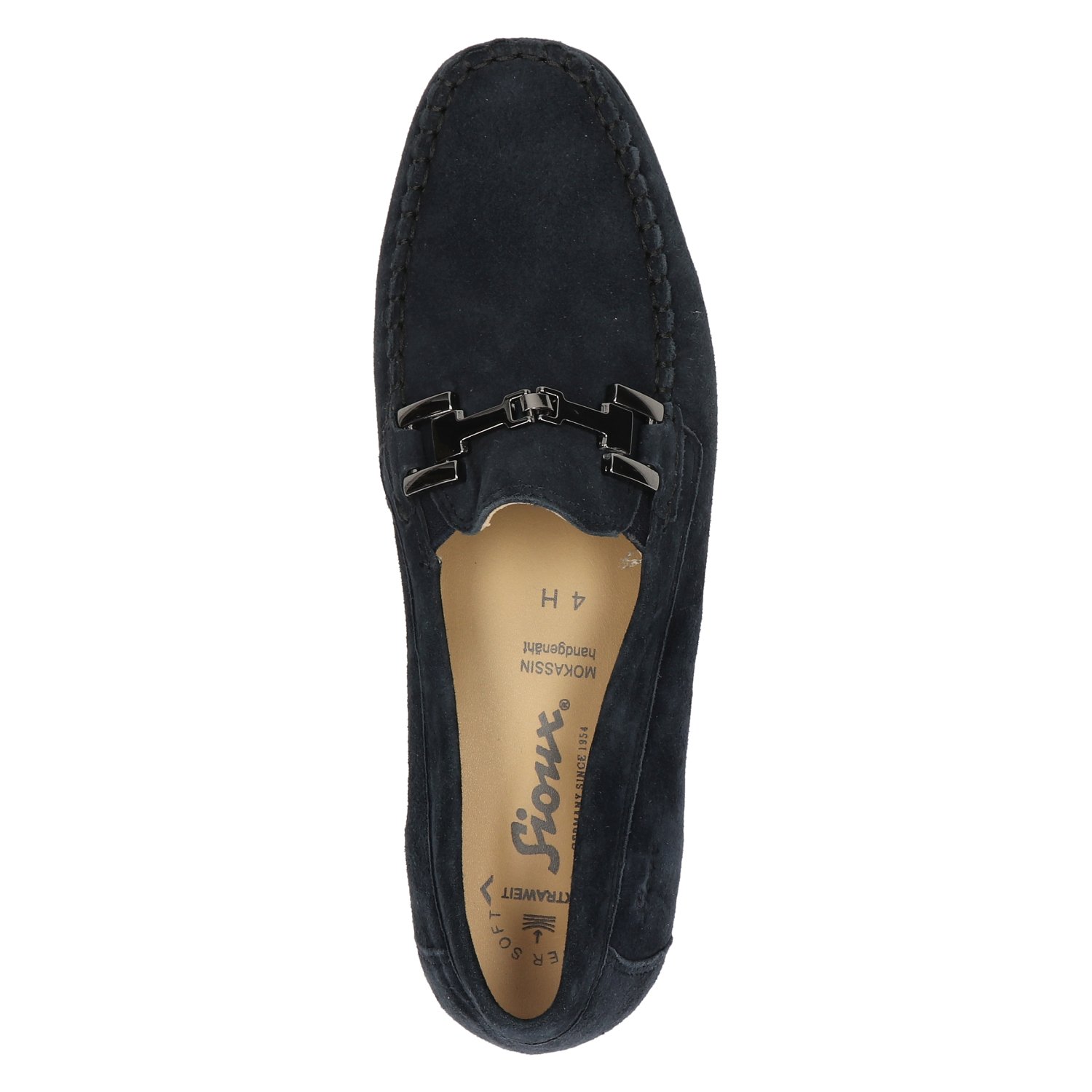 Cortizia Velour dames loafer Sioux Blauw