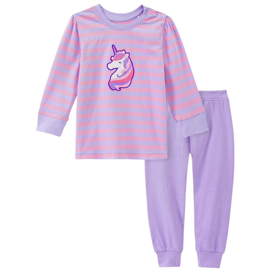 Topomini Baby Schlafanzug mit Einhorn-Applikation helllila / rosa