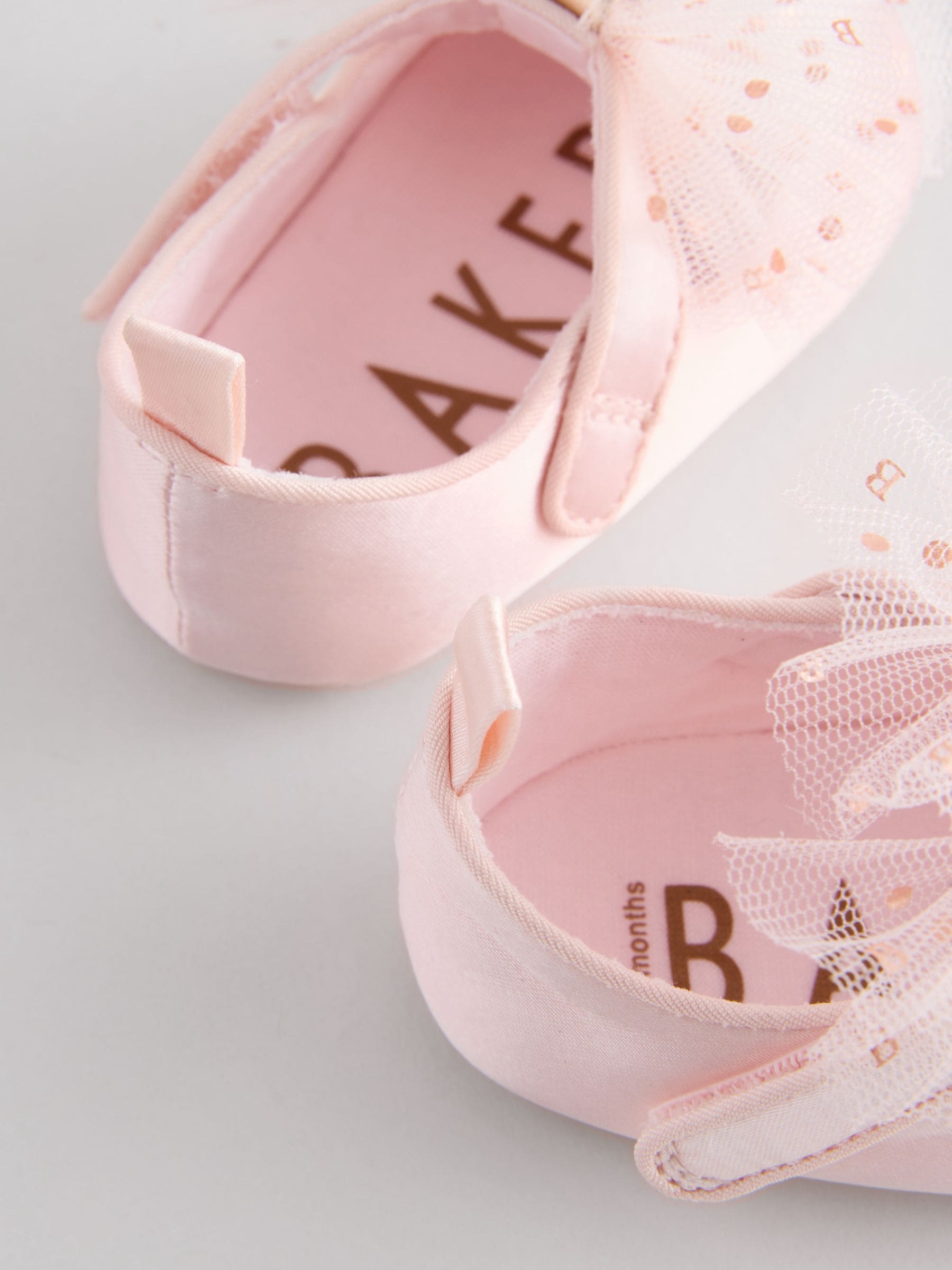 Roze/roze - Baker by Ted Baker babyslofjes met strik voor meisjes