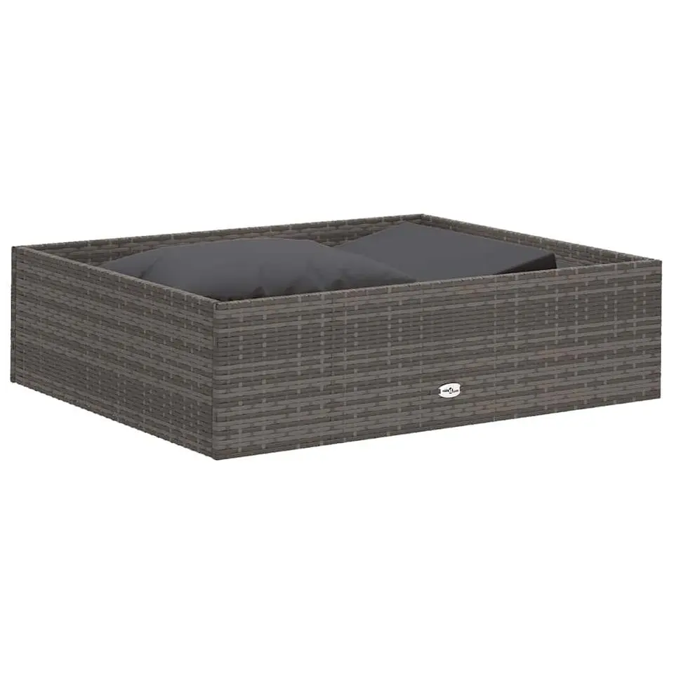 VIDAXL 2-delige Loungeset met kussens poly rattan grijs