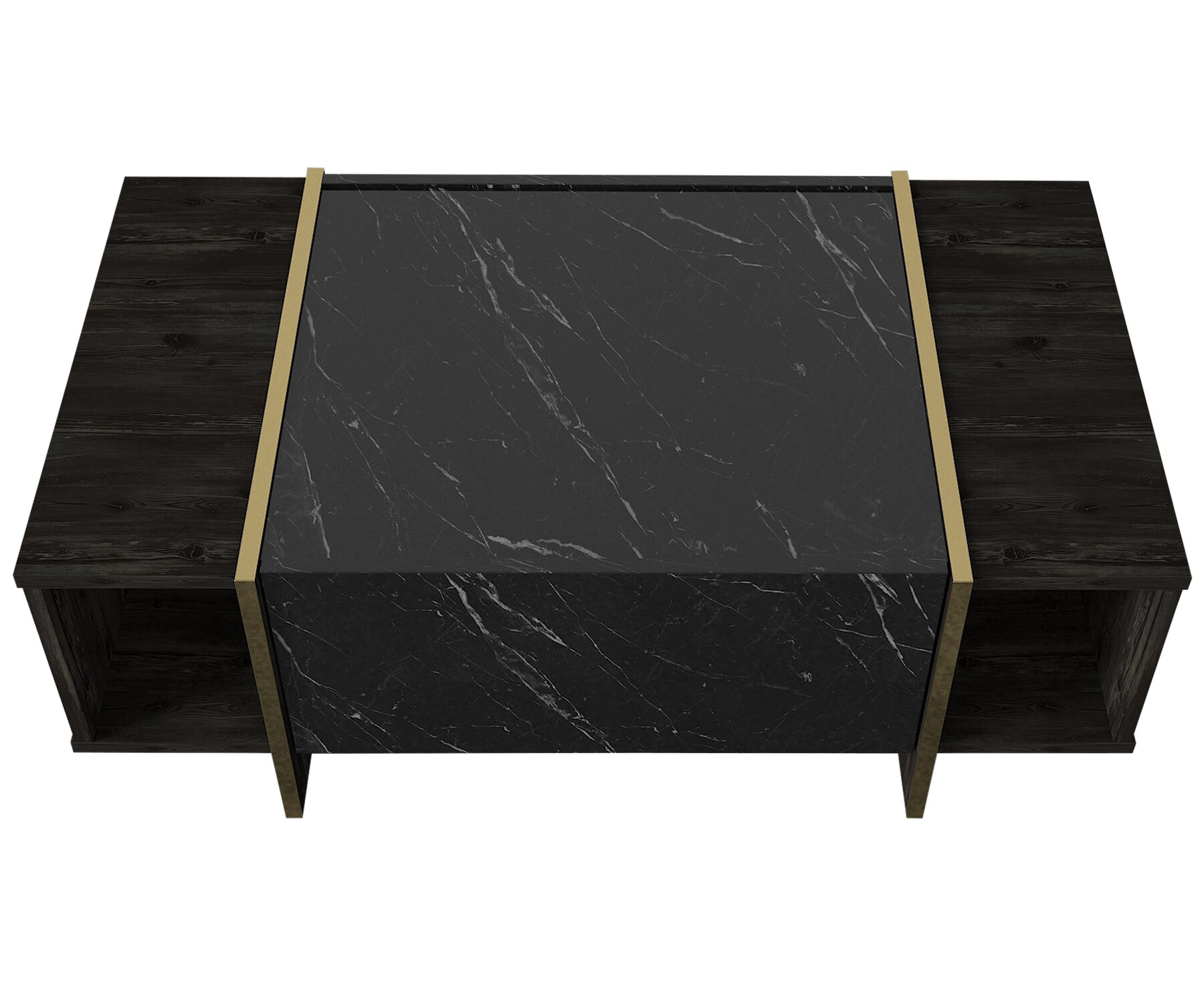 Couchtisch Veyron Rebab Braun Dunkelgrau ( Marmor Optik )