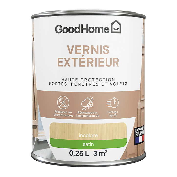 Vernis extérieur bois satin incolore GoodHome 0,25L