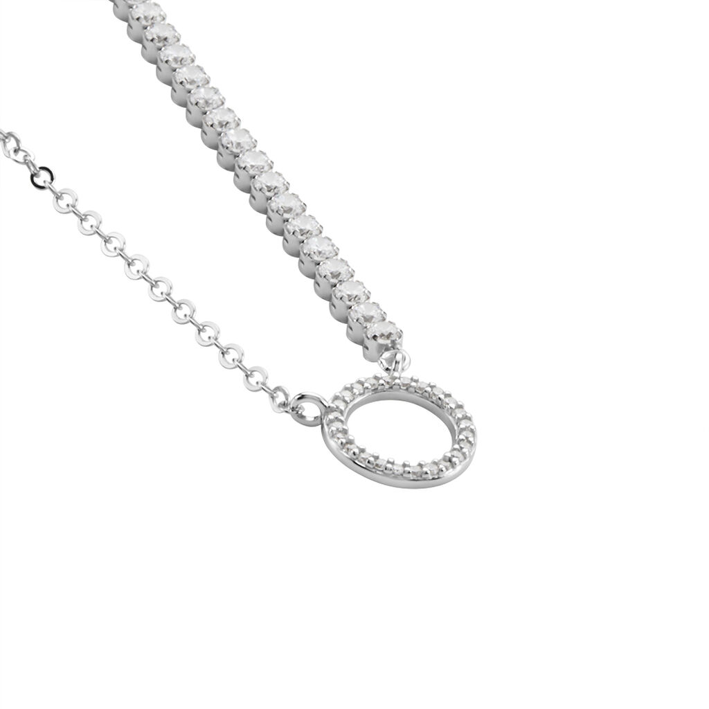 Collier Argent Svens Oxydes De Zirconium