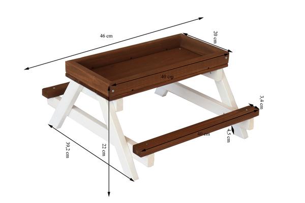 Dehner Lieblinge Picknicktisch, braun/weiß,