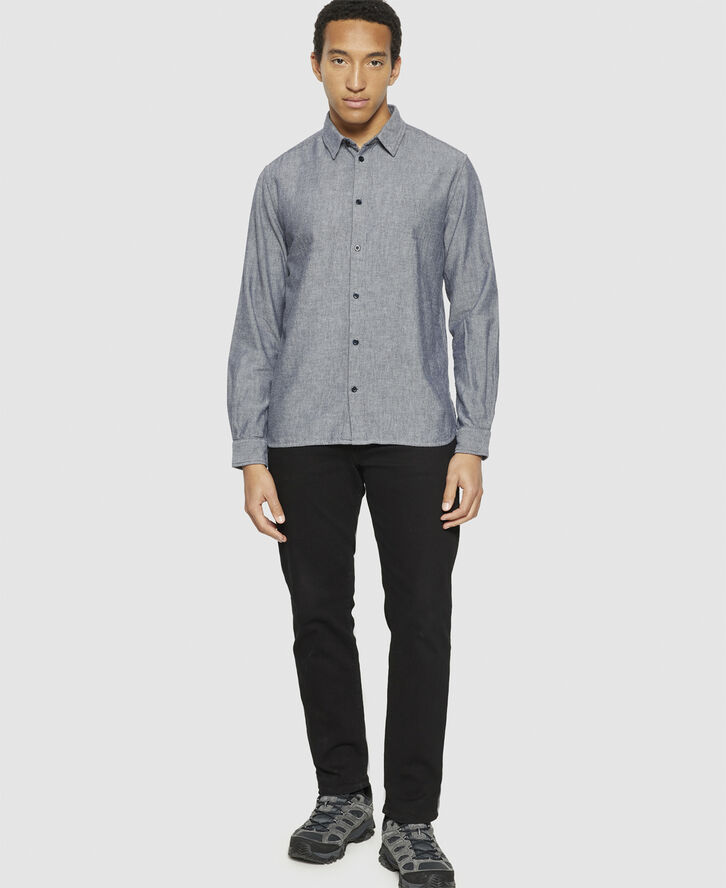 Knowledge Cotton Apparel Regular fit heavy twill flannel shirt - GOTS/Vegan Night sky