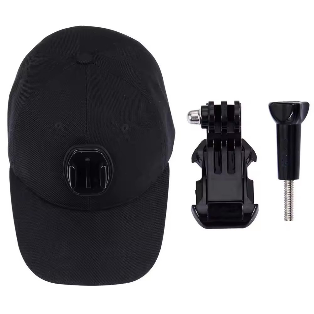 GoPro Sport Kappe Kamerahalterung verstellbar mit Klettverschluss - Schwarz