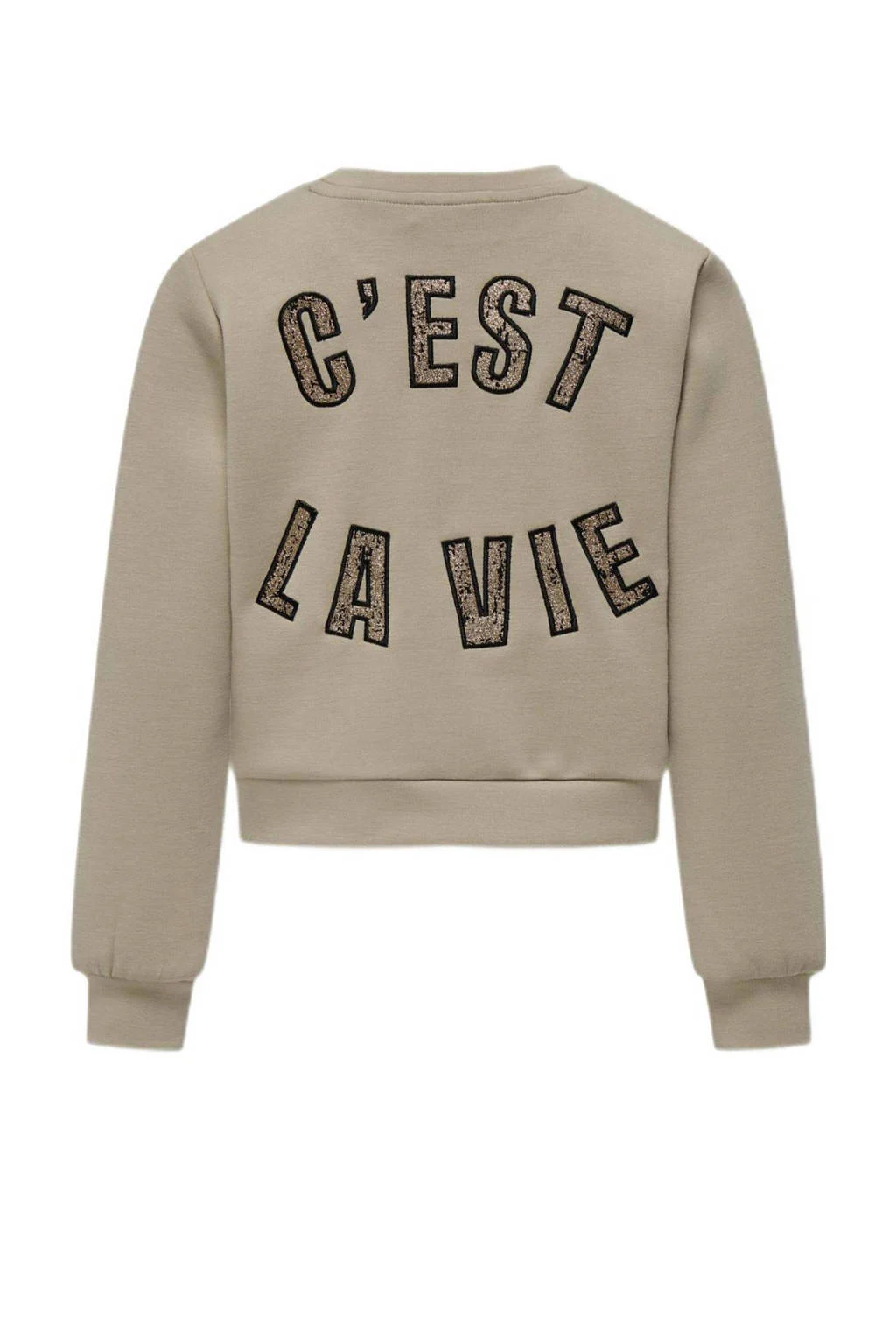 ONLY sweater KOGMAYRA met backprint lichtzand