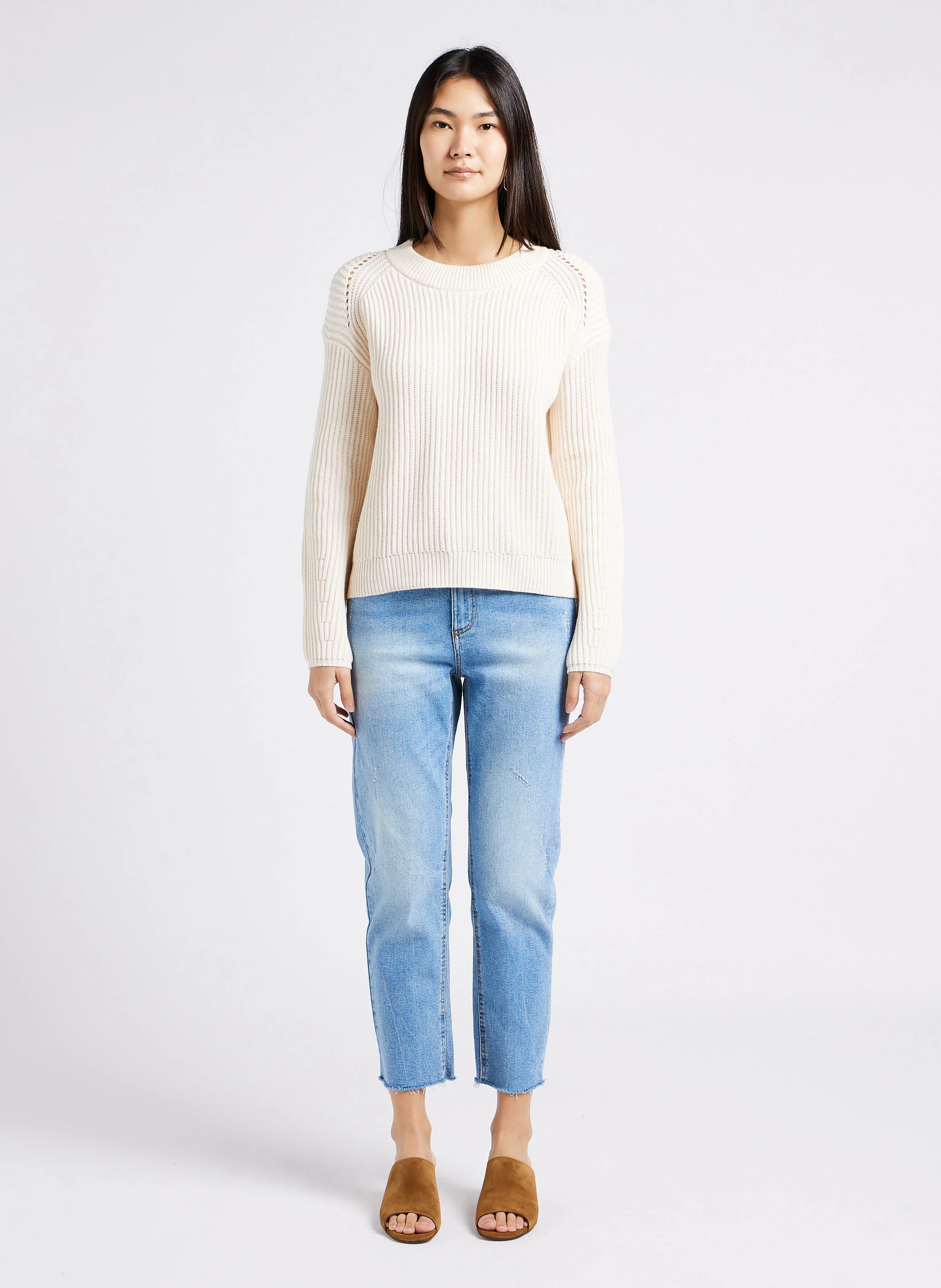 HORIZON 55 - Mules talons mi-hauts en cuir velours | Marron