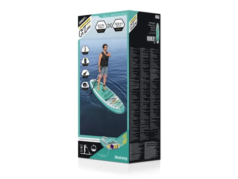 Bestway 65346, Stående padelboard (SUP), Flerfarvet, 130 kg, Fuld farveboks, 3050 mm, 12,2 kg