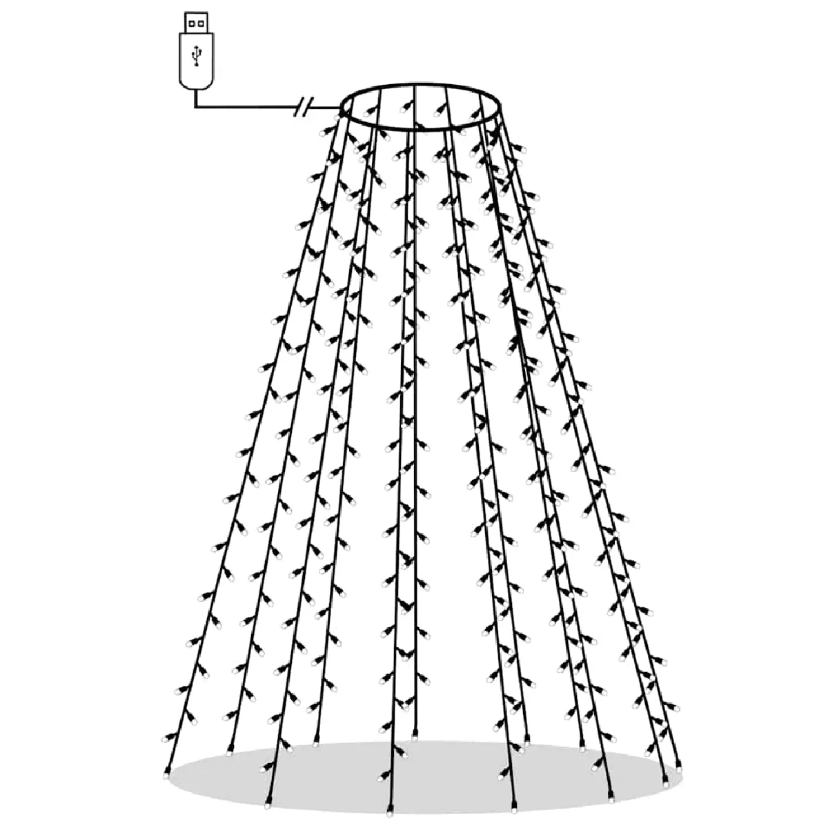 vidaXL Guirlande LED sapin Noël 180cm