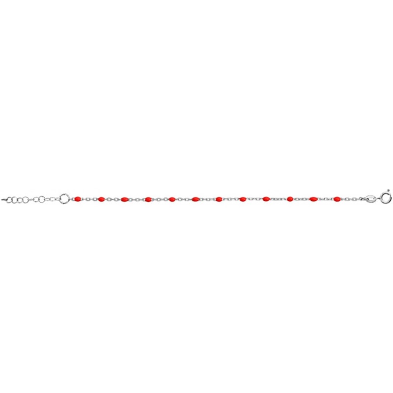 Bracelet argent - Olives rouges