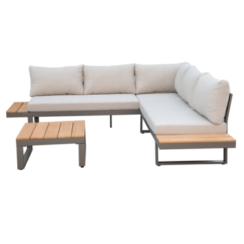 Wakefield loungeset Puglia grijs metaal