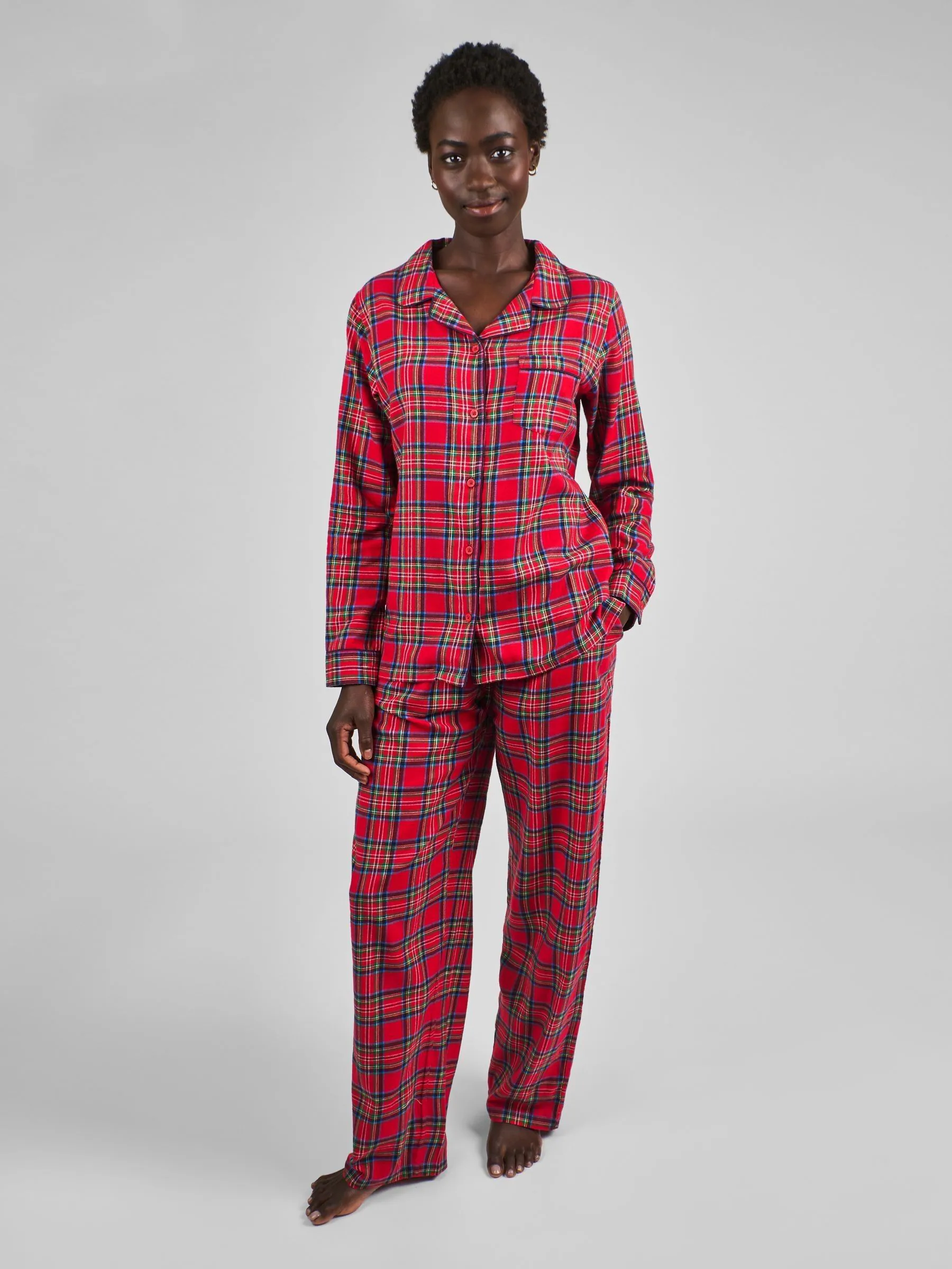JoJo Maman Bébé Check Women's Woven Pyjama Set