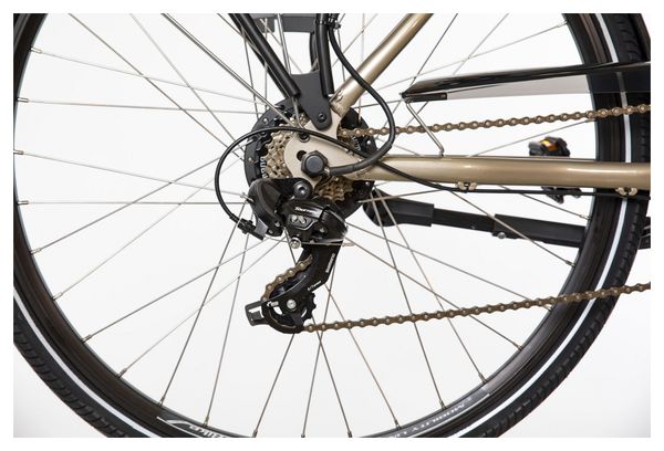 Vélo de Ville Électrique Mixte Bicyklet Claude Shimano Tourney 7V 500 Wh 700 mm Beige Marron - Produit Reconditionné