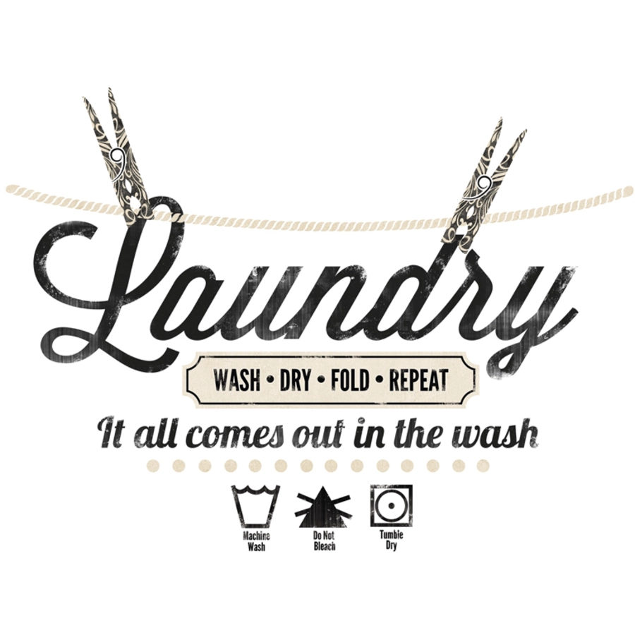 Room Mates Laundry Quote Wäsche Mehrfarbig