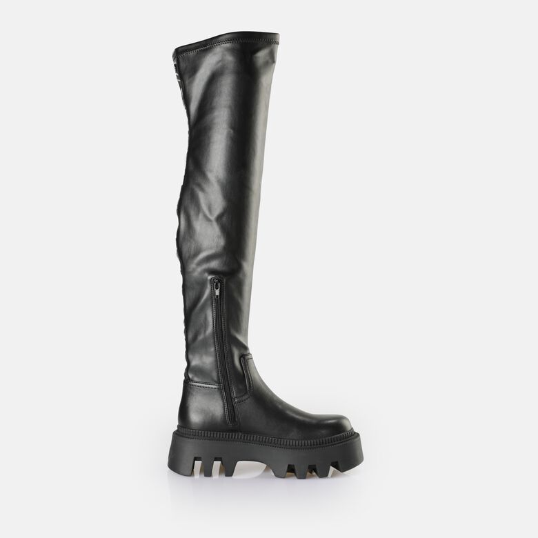 Flora Overknee Bottes vegan, noir