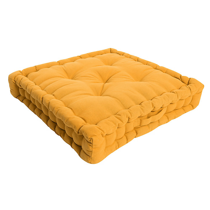 Coussin de sol Zavia 50 x 50 x 8 cm jaune