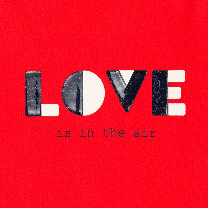 T-shirt message love rouge fille