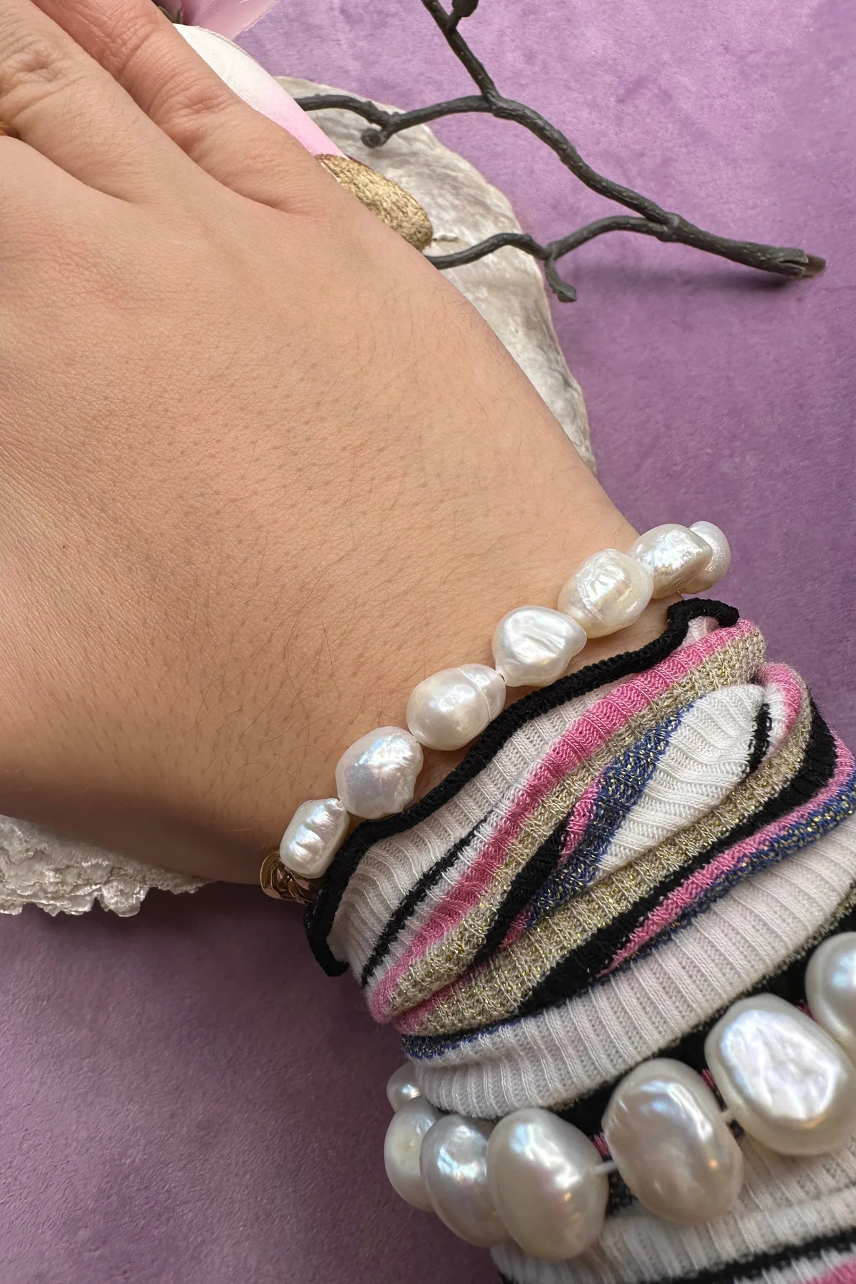 Mellow Moon Armbånd Perle & Forgyldt