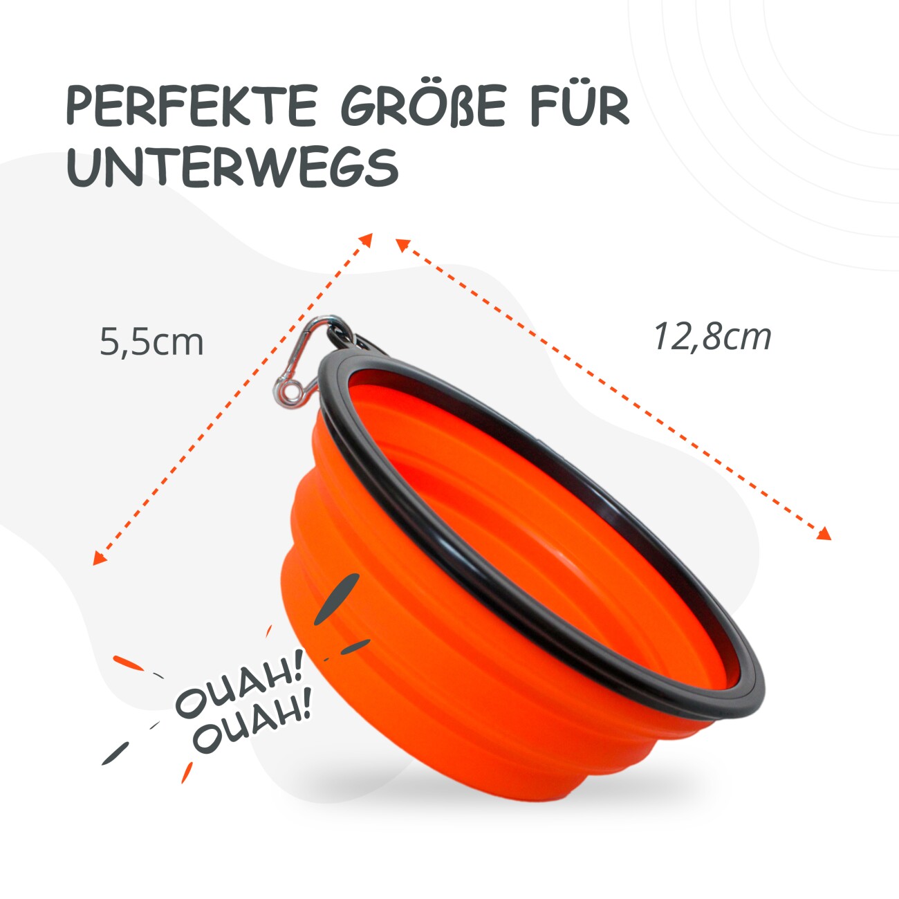 Petsation Faltbarer Reisenapf Orange 350 cm³