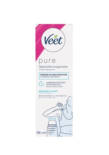 Veet Pure Haarentfernungscreme Bikinizone & Achseln, 100 ml
