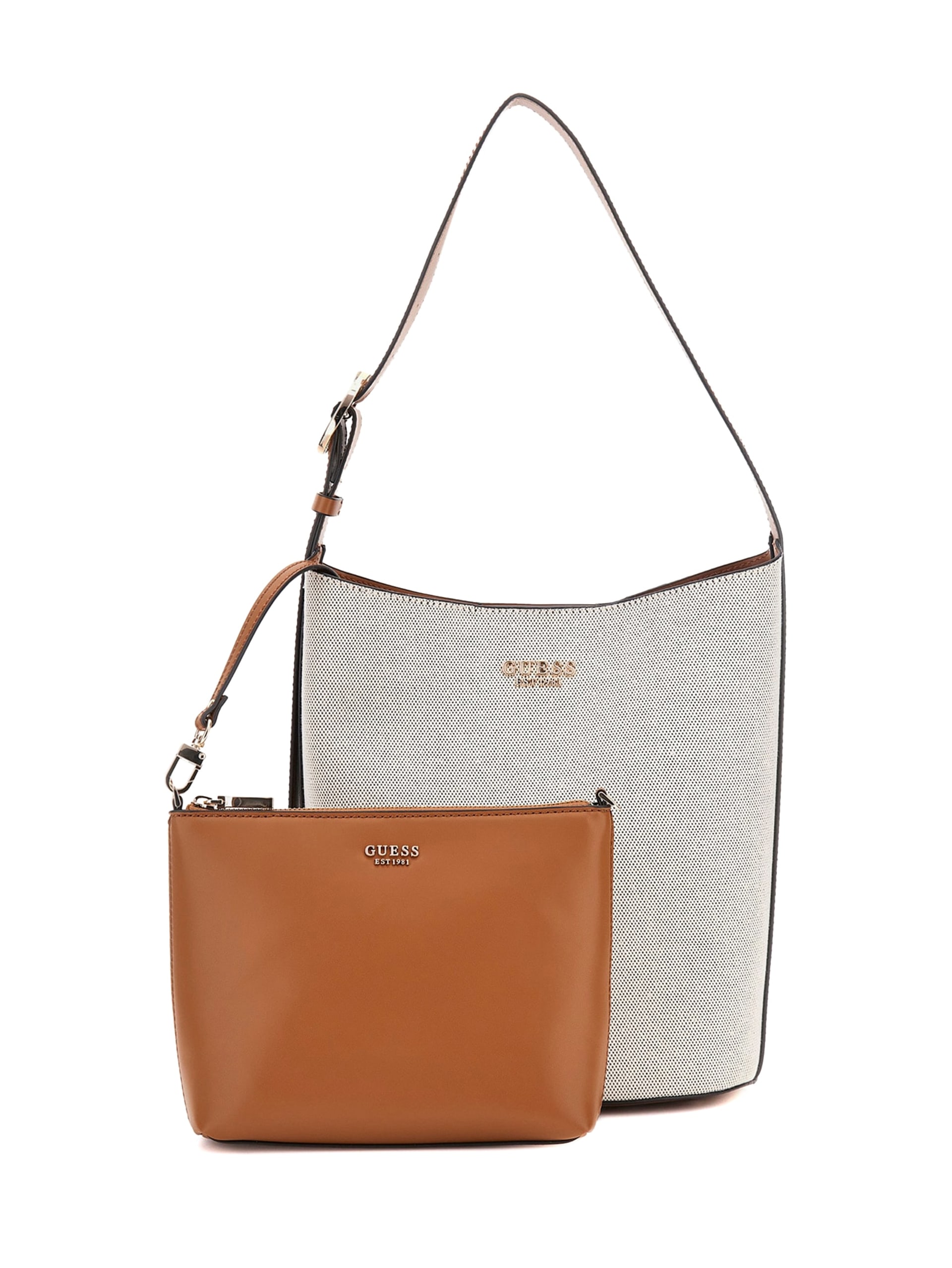 Bolsa grande tipo balde em lona Nicolette