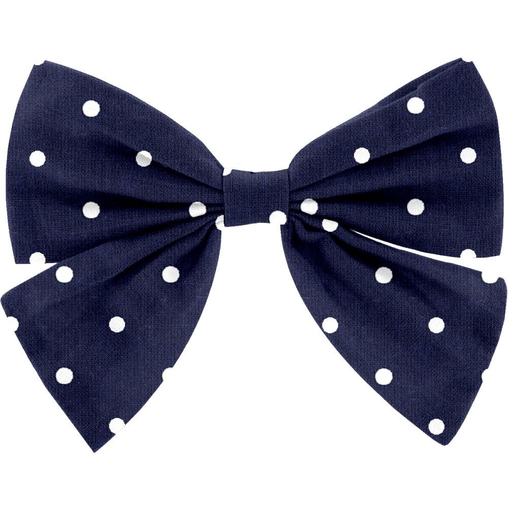 Barrette Noeud Papillon Pois Marine