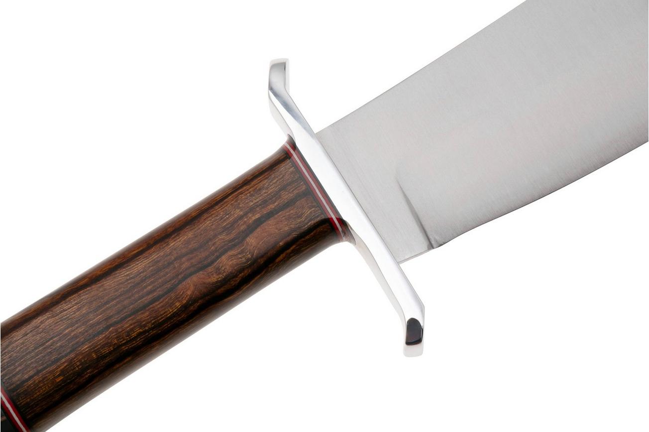 Bark River V-44 Bowie, Satin A2, Desert ironwood, Double Quillion, bowie-mes