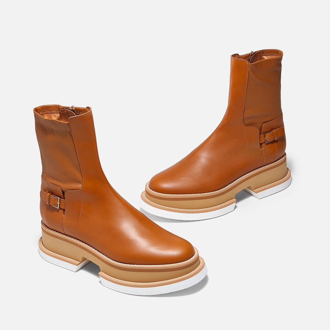 ANKLE BOOTS - BEY ankle boots, rust calfskin || OUTLET