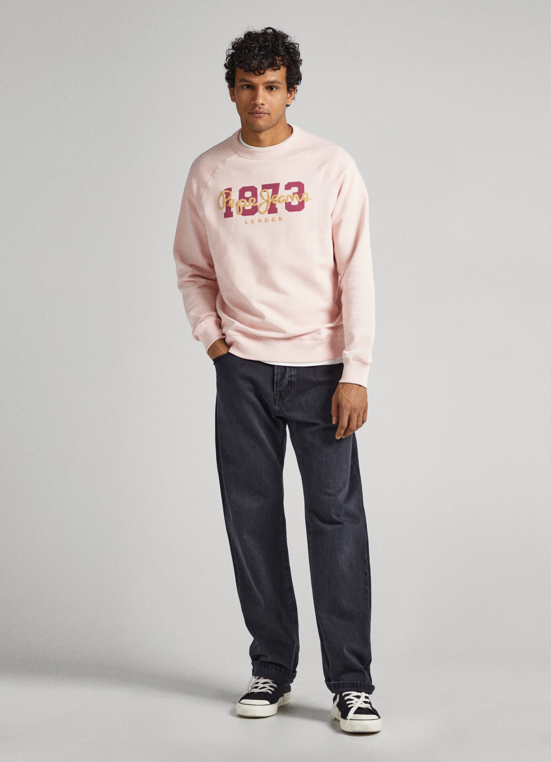 Moletom de algodão com logo estampado - rosa vibrante