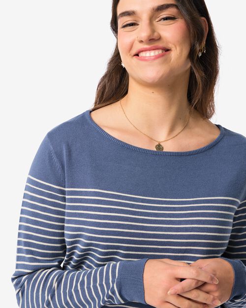 pull Olga à rayures pour femmes bleu