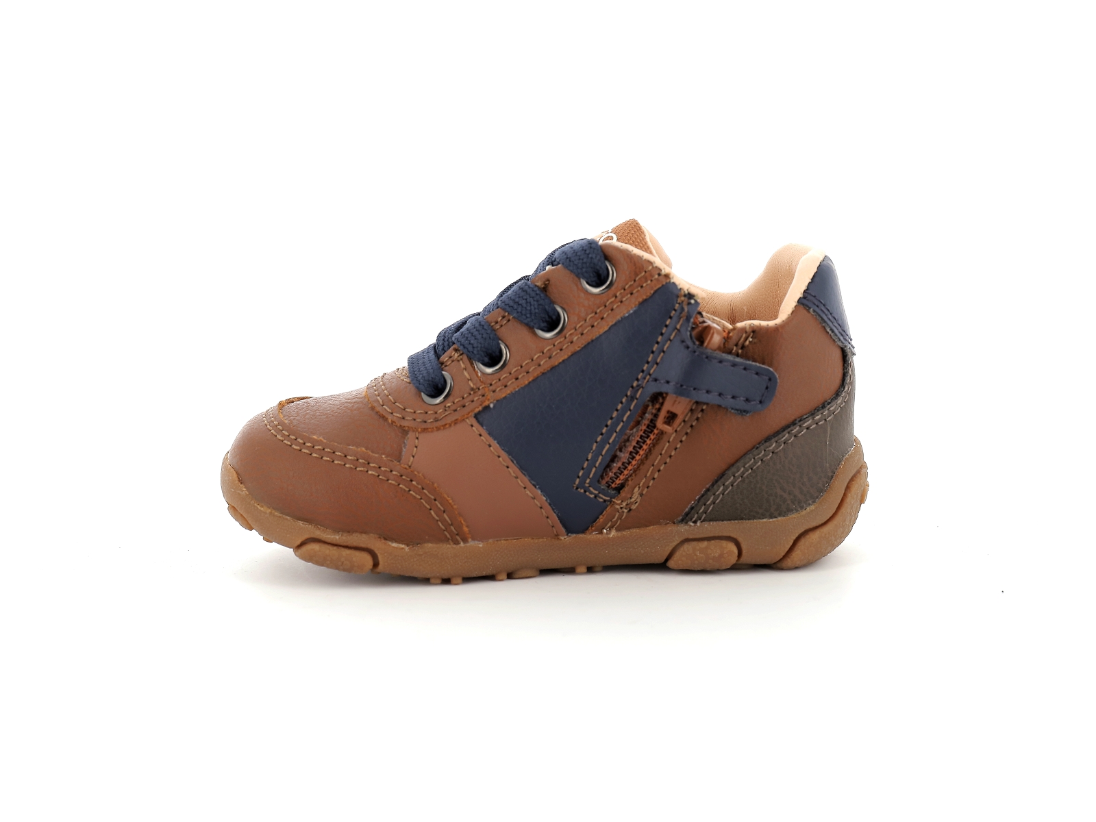 Geox-B BALU BOY-B0436B Cuir Marron Bleu