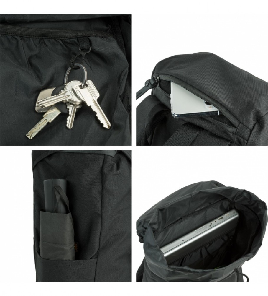 Mochila Skechers S1038 preta - 26x46x14 cm